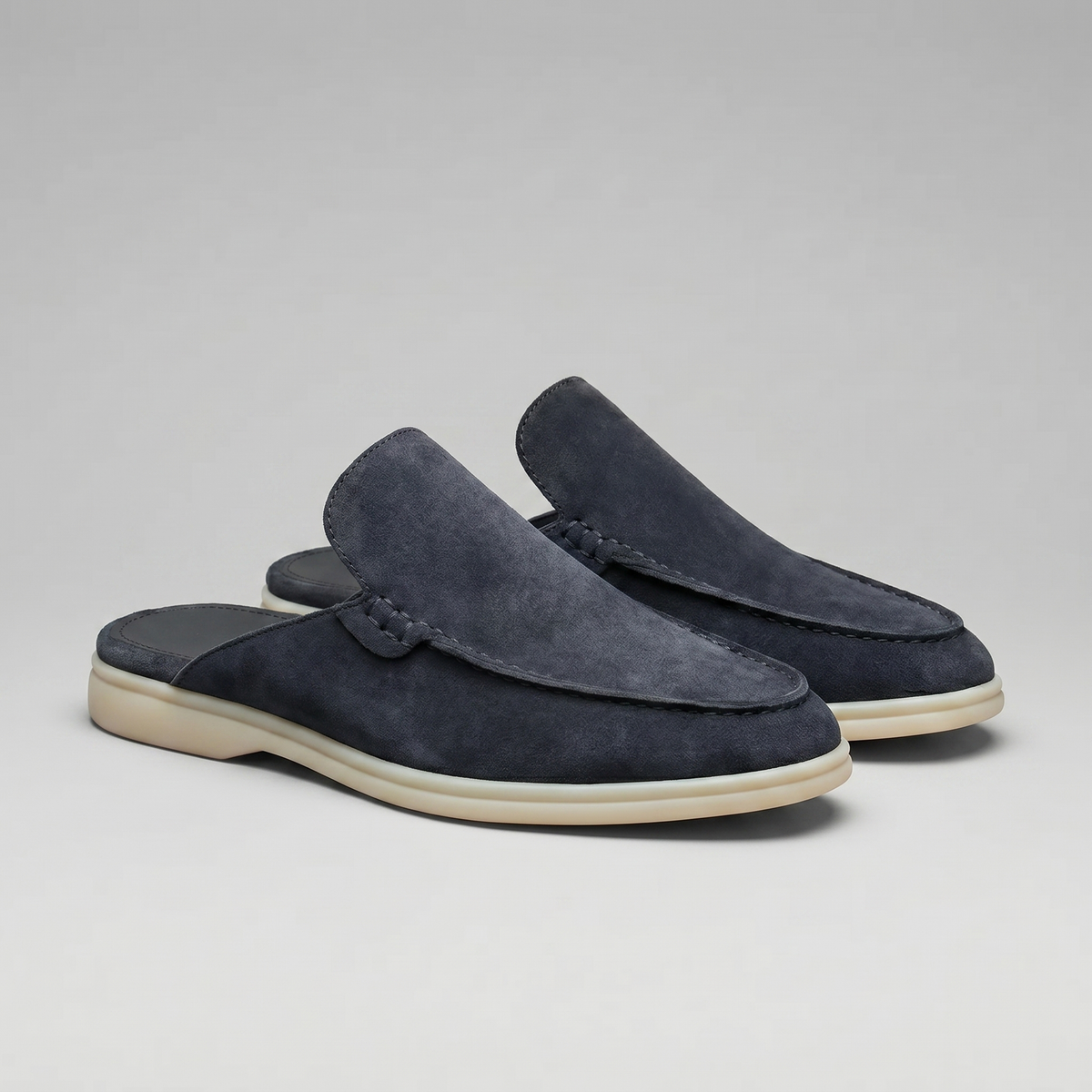 Men's suede backless mules | loafer style slip-ons