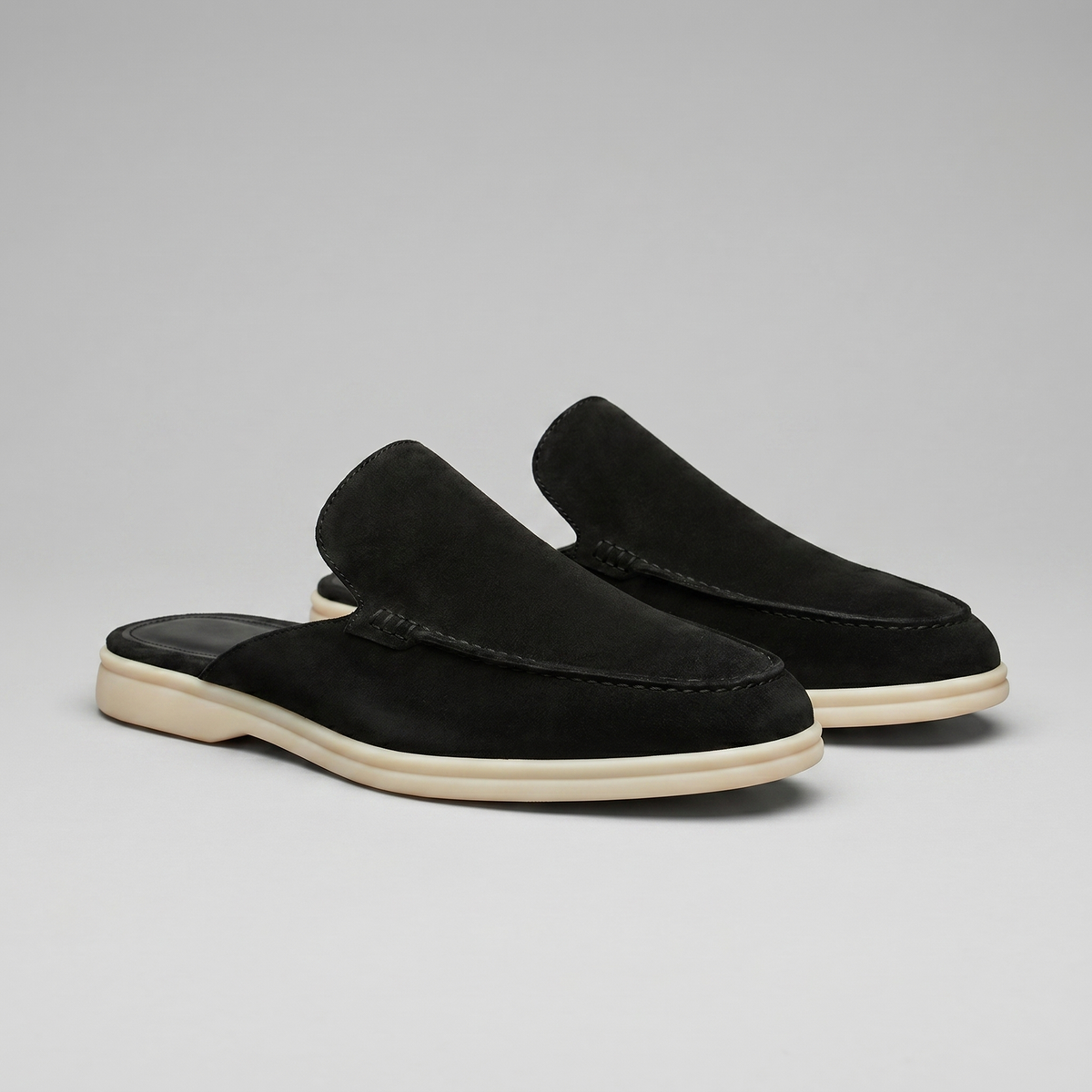 Men's suede backless mules | loafer style slip-ons