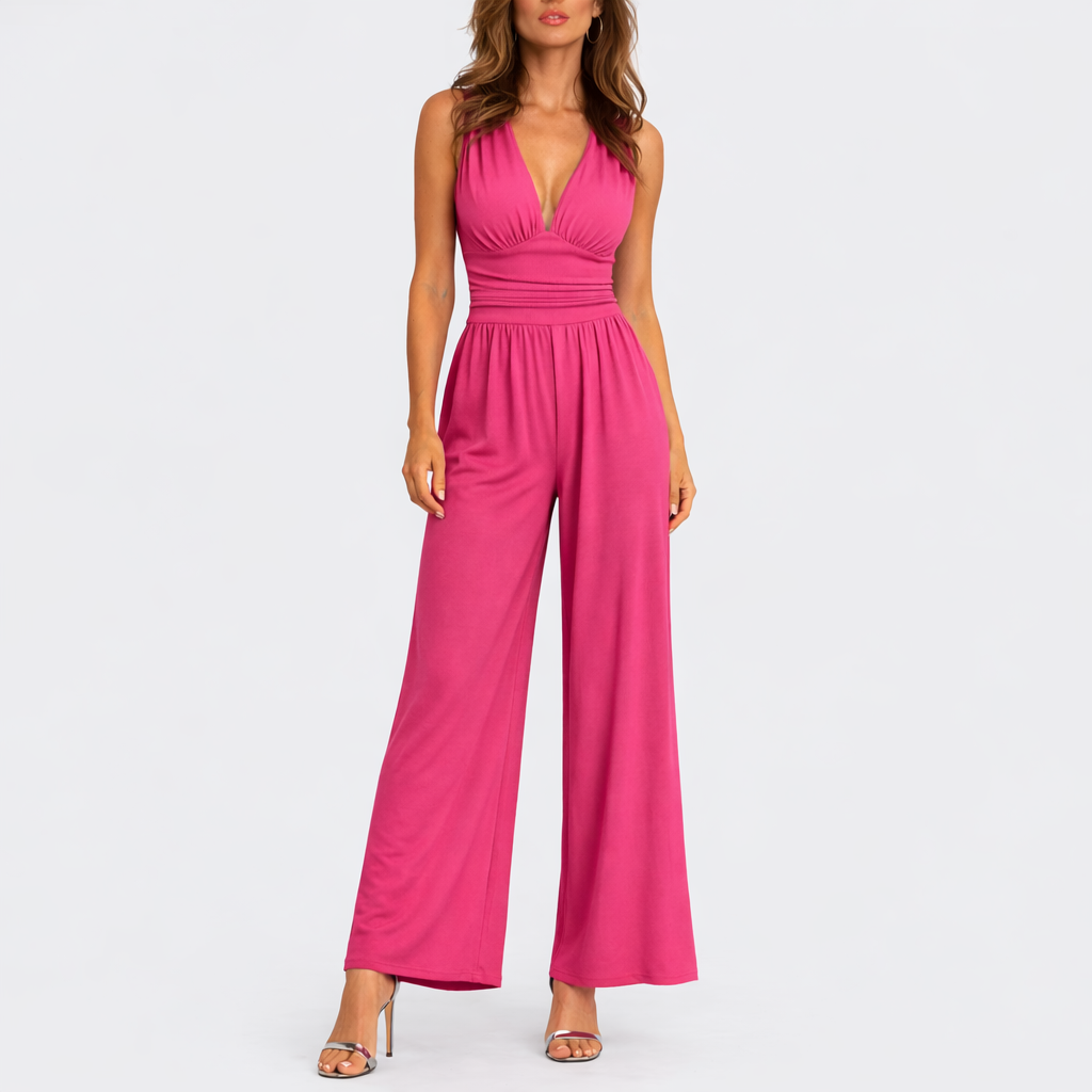 Sleeveless Wide Leg Jumpsuit