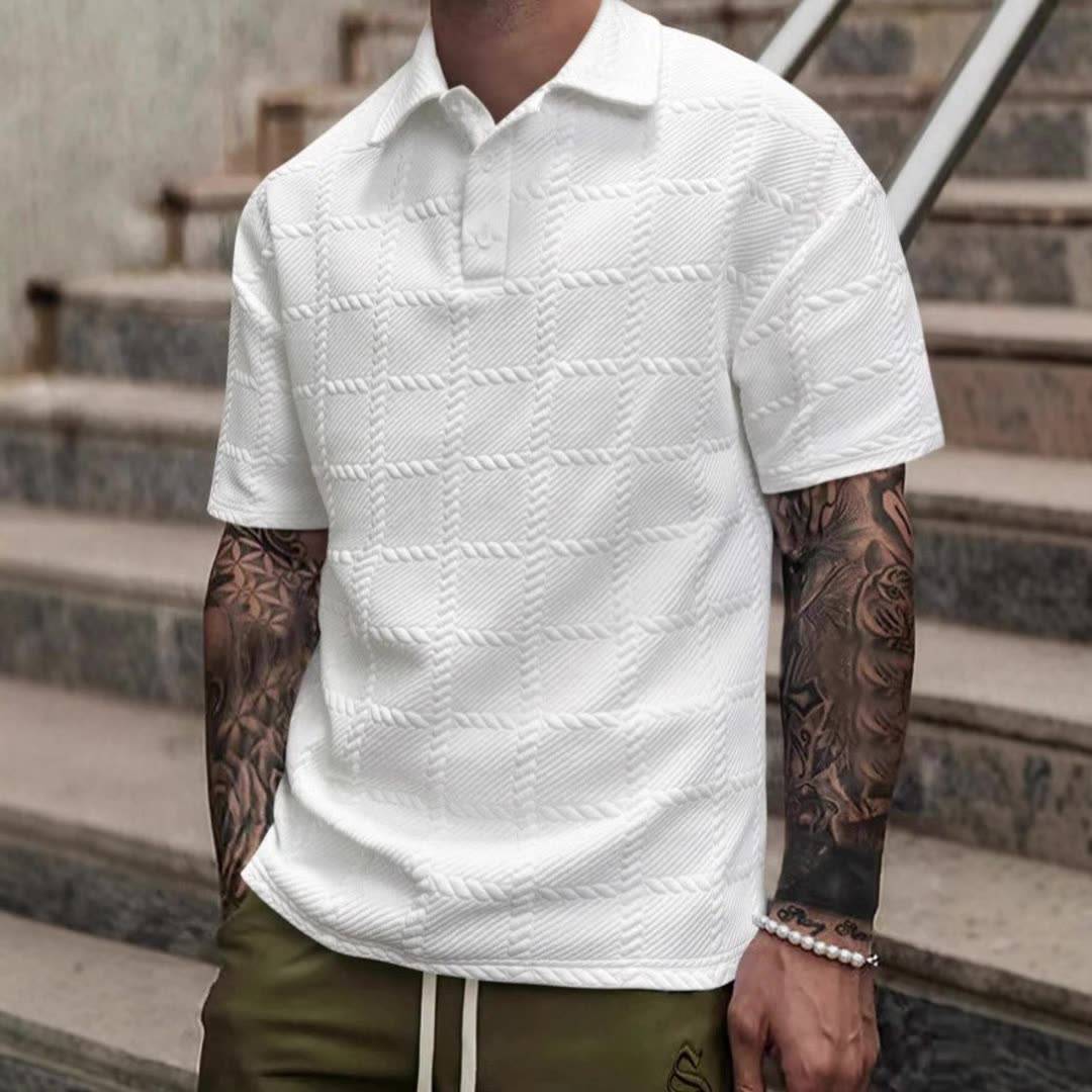 Men's Textured Knit Polo Shirt