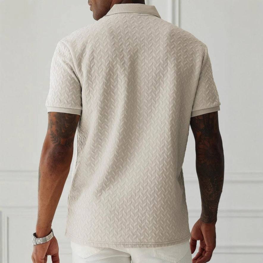 Men's Textured Knit Polo Shirt