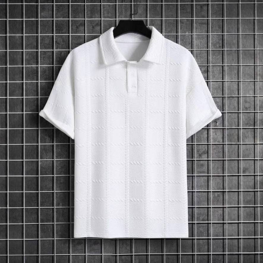 Men's Textured Knit Polo Shirt