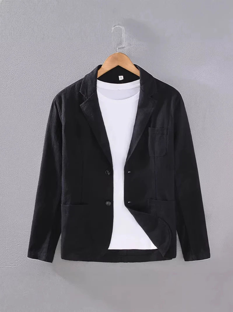 Men's linen blazer - unstructured lightweight sport coat for summer events
