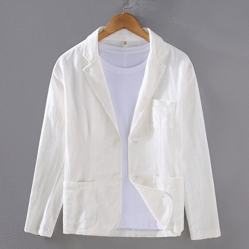 Men's linen blazer - unstructured lightweight sport coat for summer events