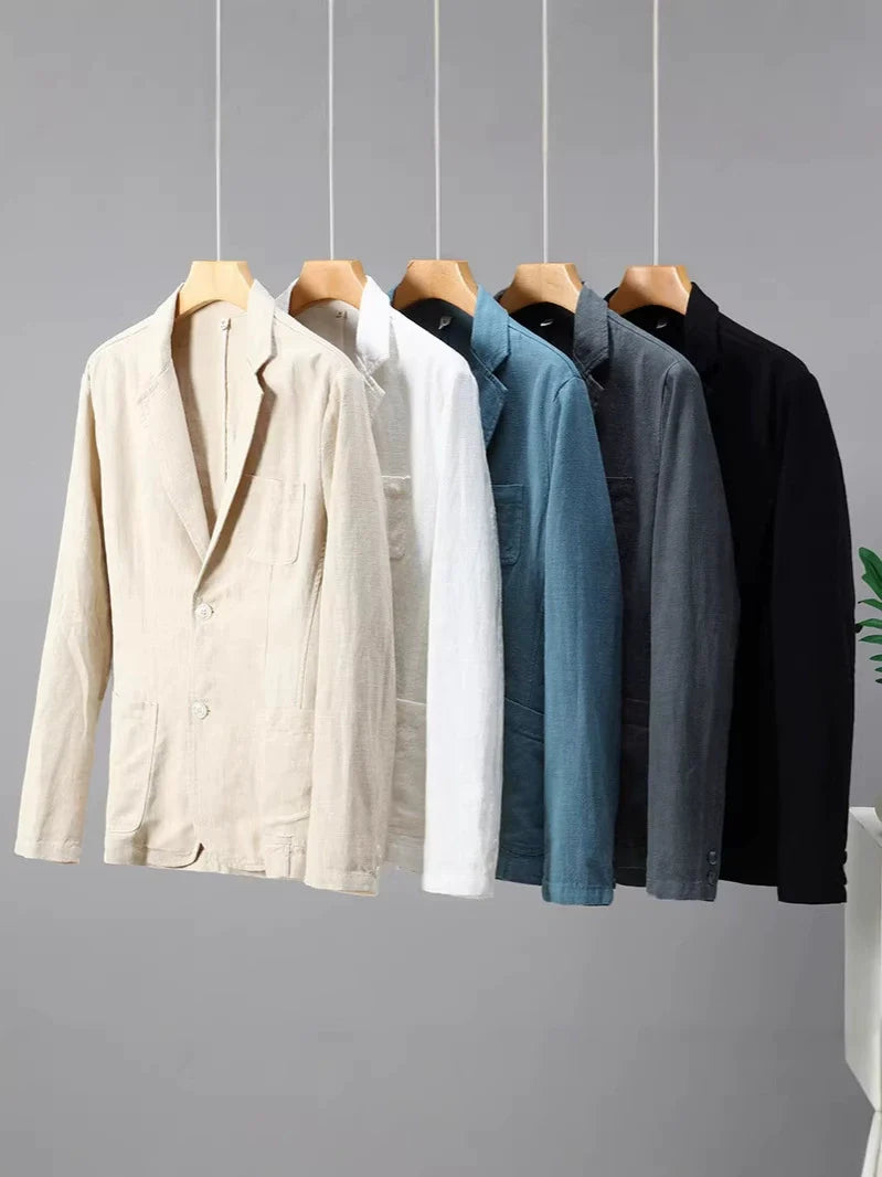 Men's linen blazer - unstructured lightweight sport coat for summer events
