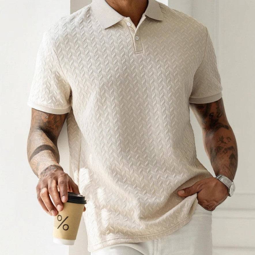 Men's Textured Knit Polo Shirt
