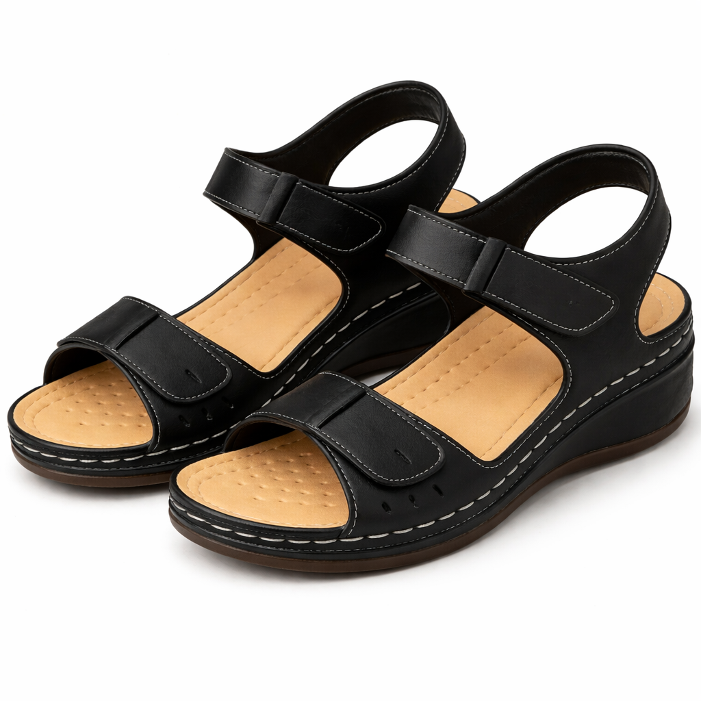 Walking Wedge Sandals With Buckles