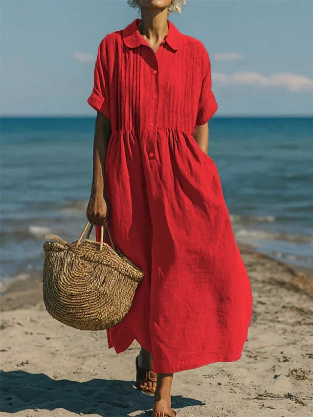 Women's Midi Shirt Dress Casual