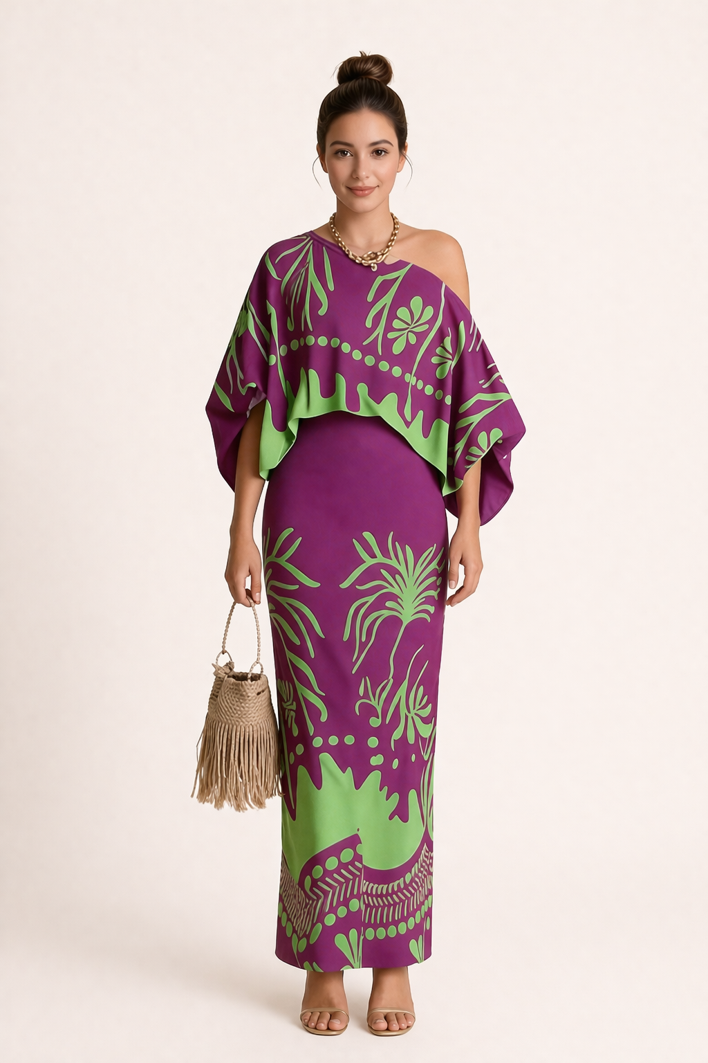 Maxi skirt and blouse set for women - loose fit - casual daily