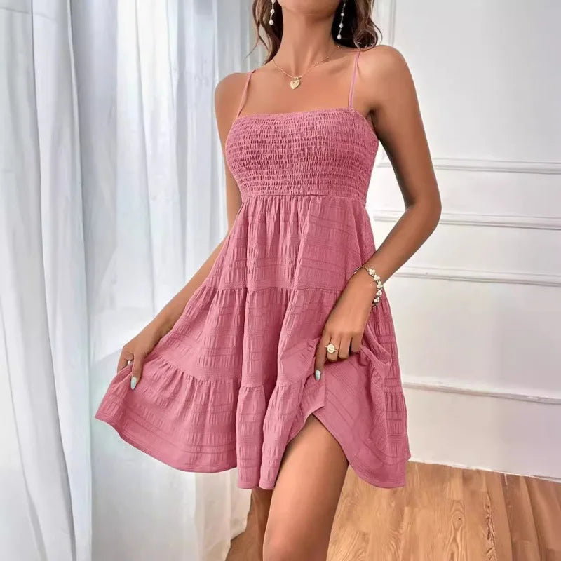 Sleeveless Smocked Mini Dress