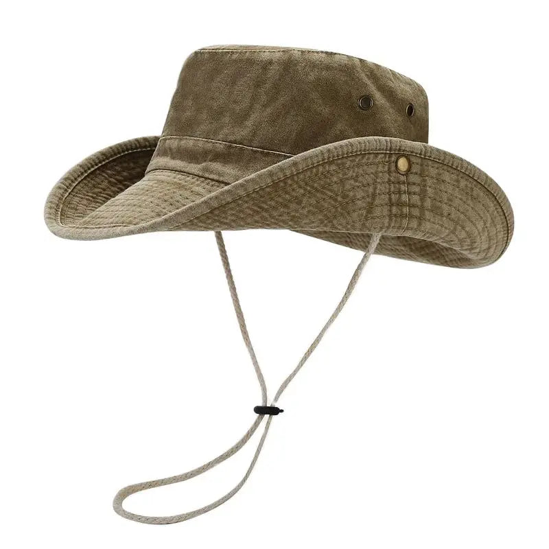 Unisex Cotton Bucket Hat Adjustable Wide Brim