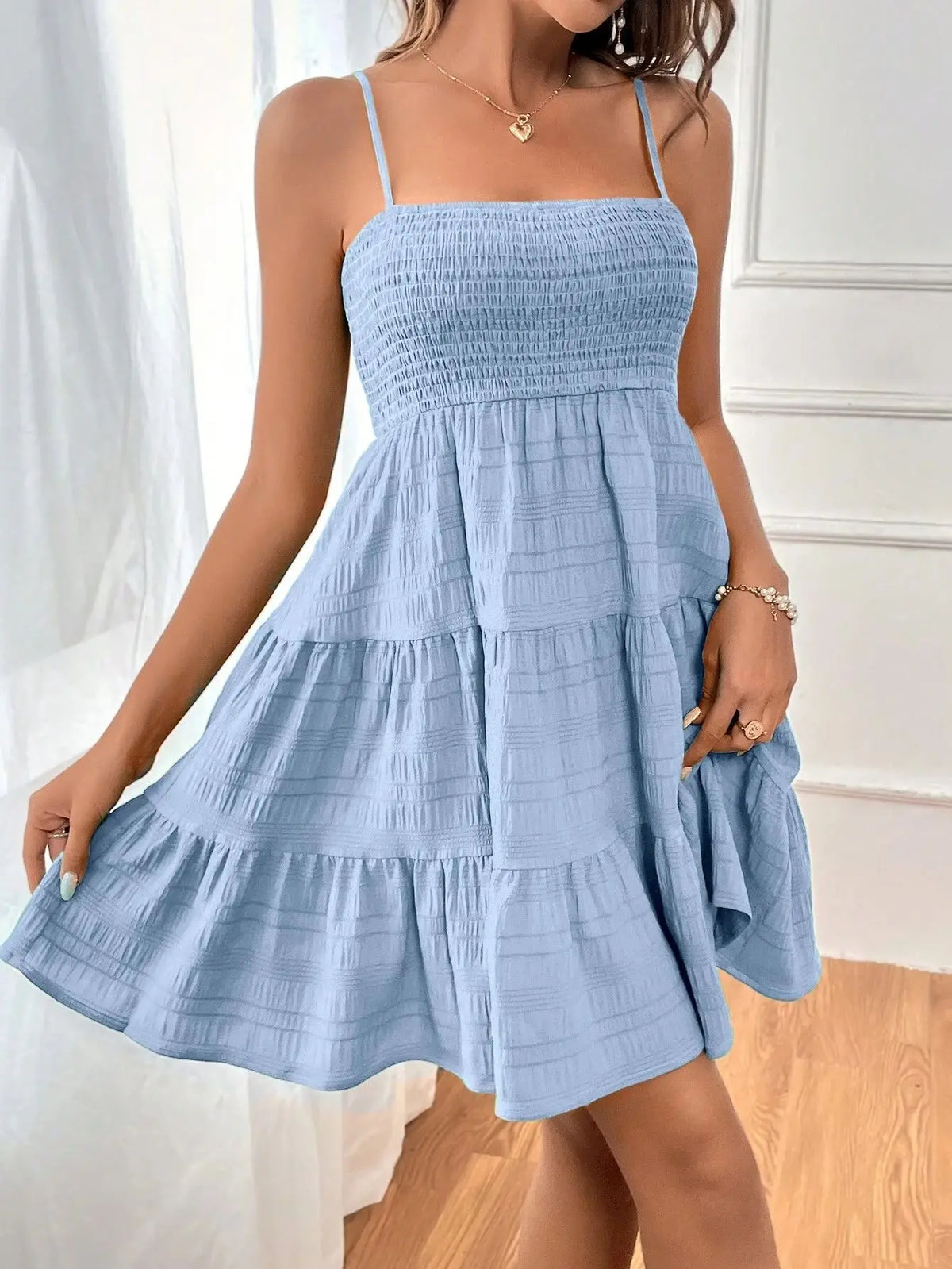 Sleeveless Smocked Mini Dress