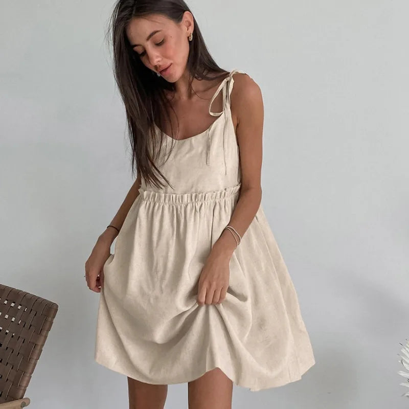 Cotton Linen Summer Camisole Dress