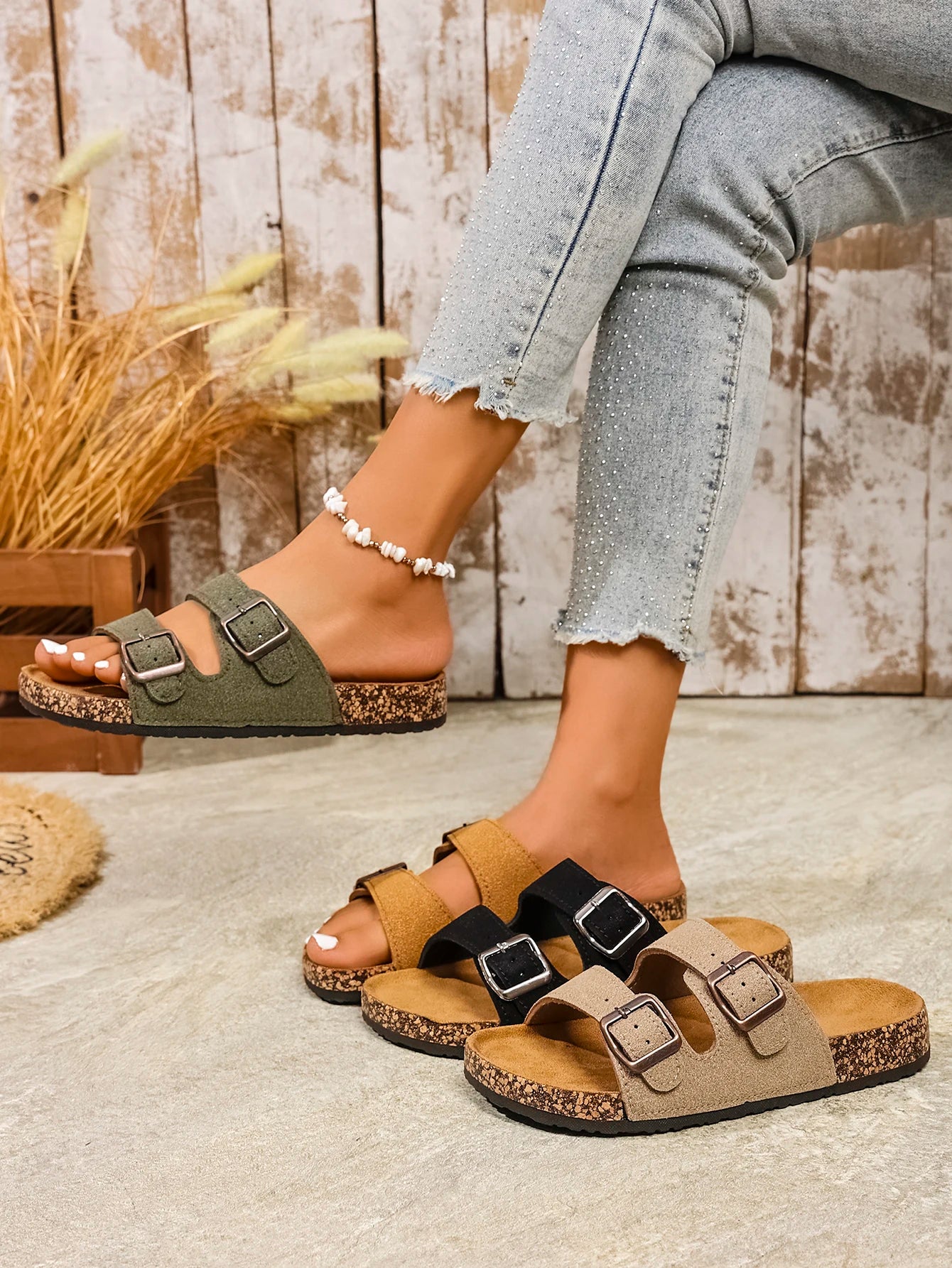 Women's Adjustable Strap Slide Sandals