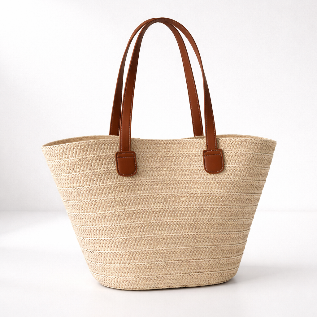 Woven Straw Summer Tote Bag