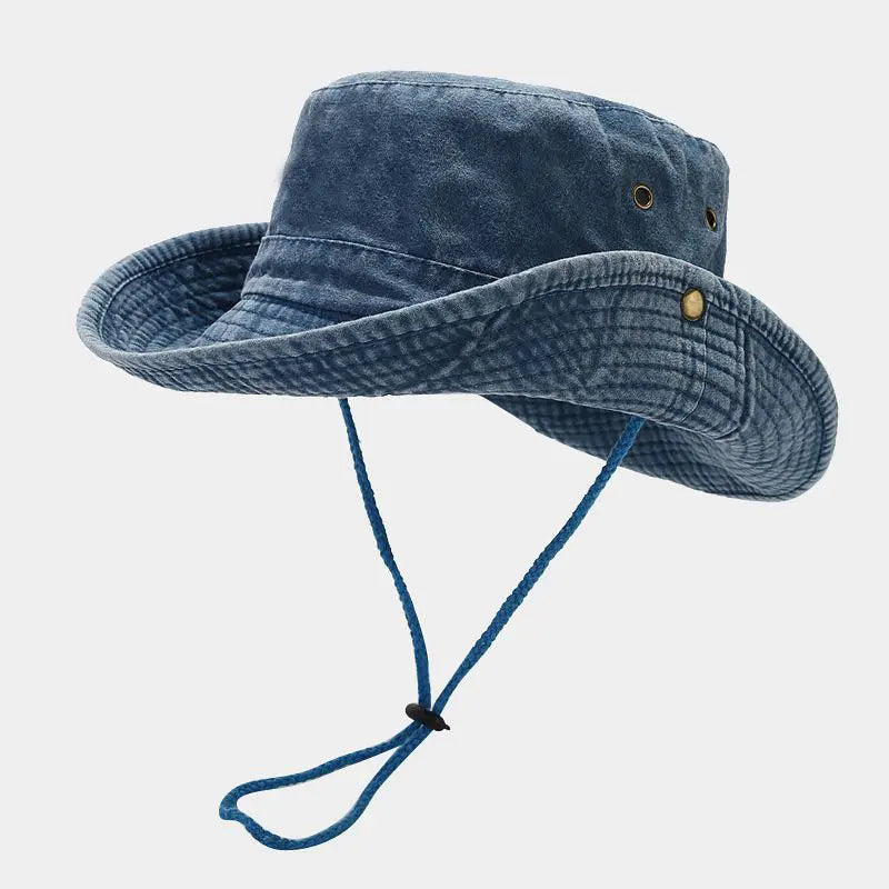 Unisex Cotton Bucket Hat Adjustable Wide Brim