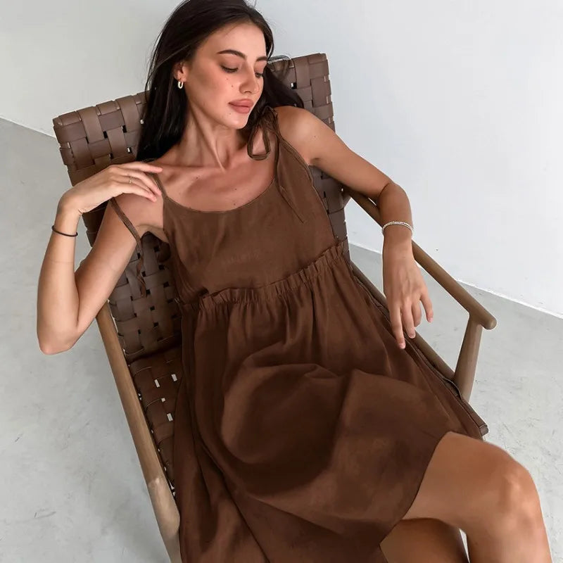 Cotton Linen Summer Camisole Dress