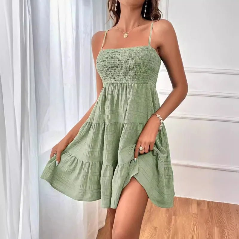 Sleeveless Smocked Mini Dress