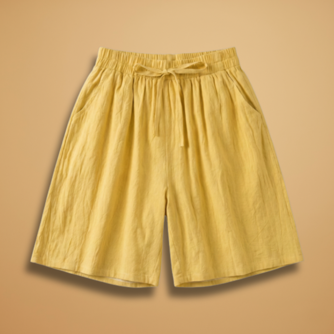 Women's knee-length shorts - relaxed fit elastic waistband casual shorts | home