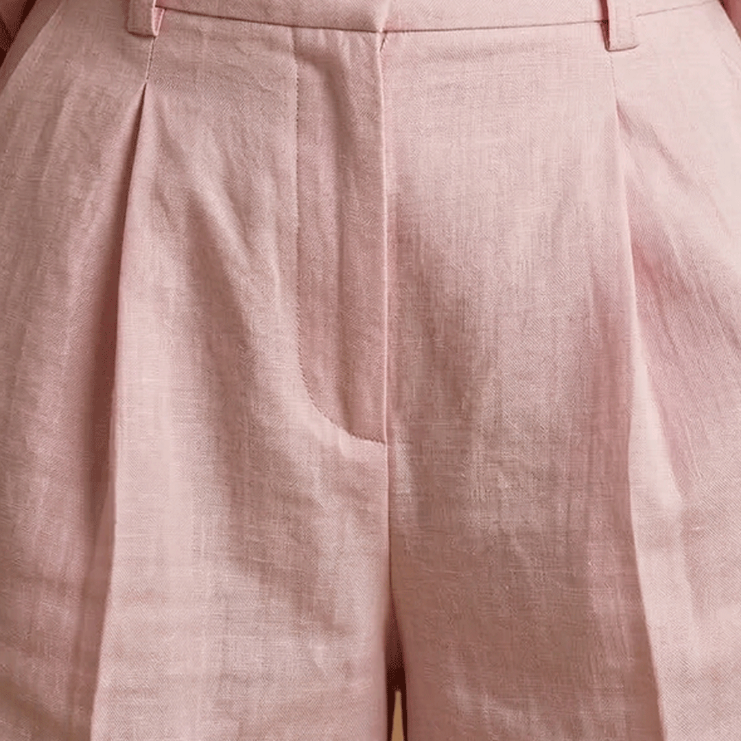 Women's shirt and shorts set - high-waisted pleated coordinates | daily