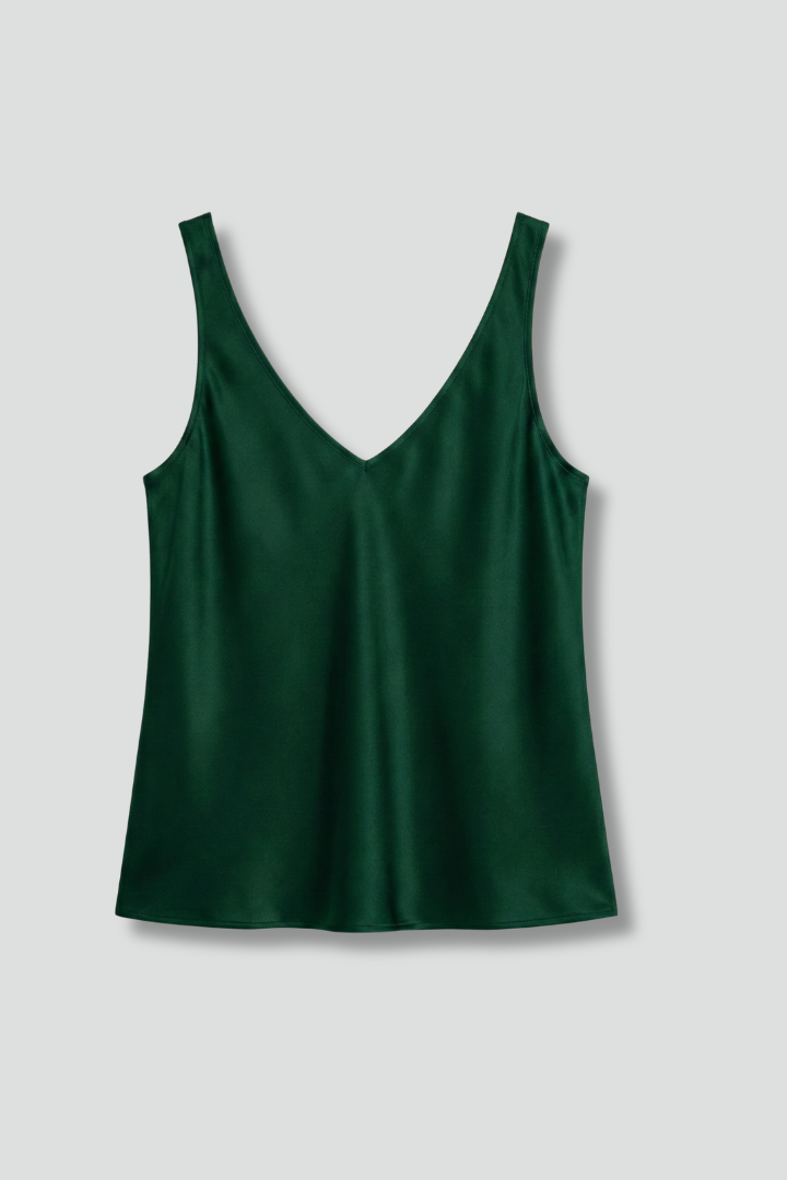 Women's tank top - sleeveless straight cut V-neck top with wide straps | home