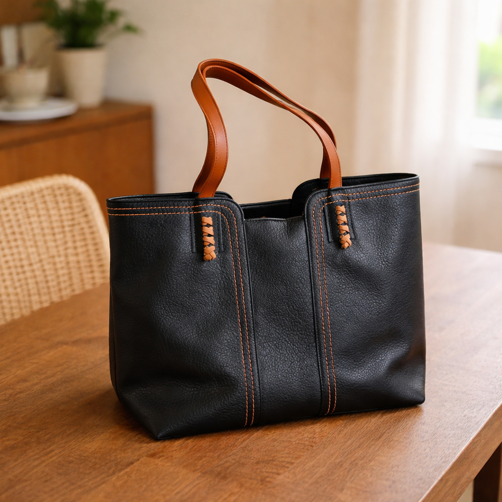 Women's tote bag structured silhouette soft