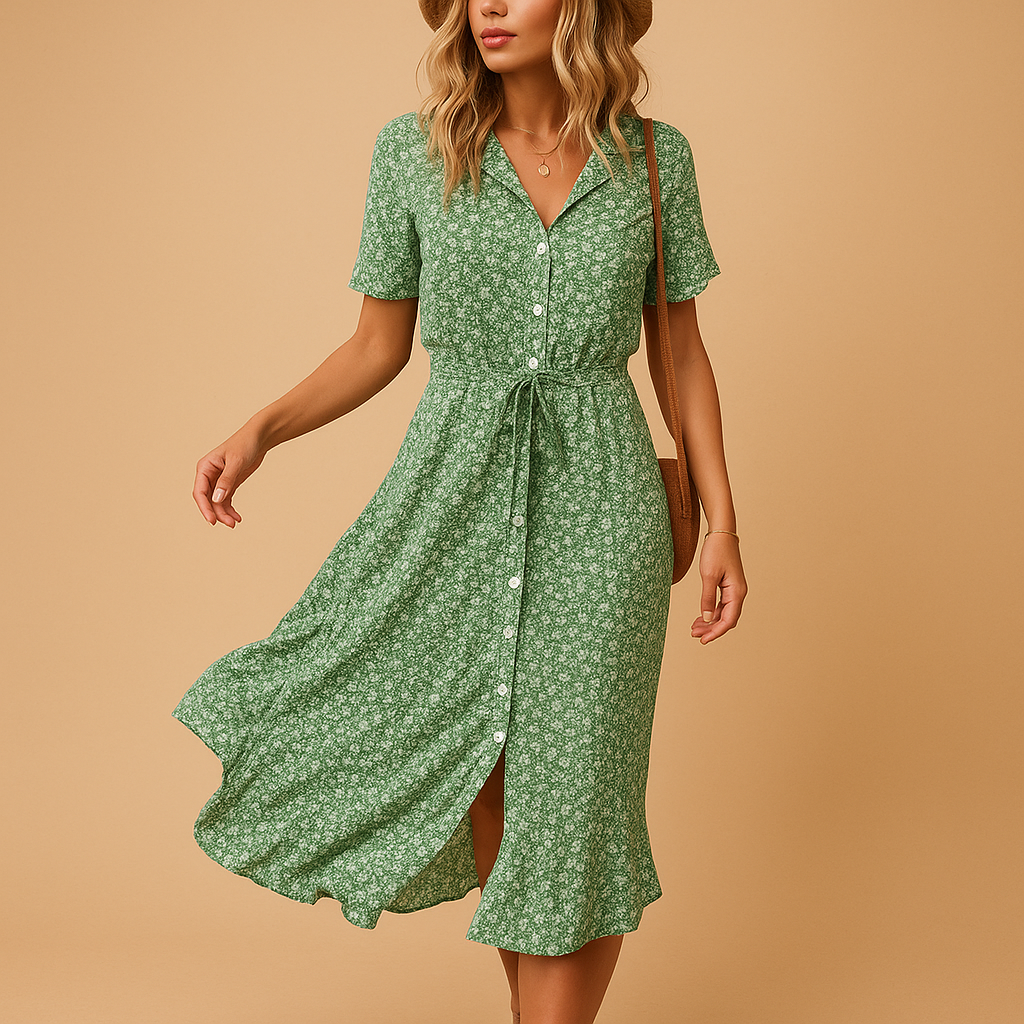 Button Down Midi Dress