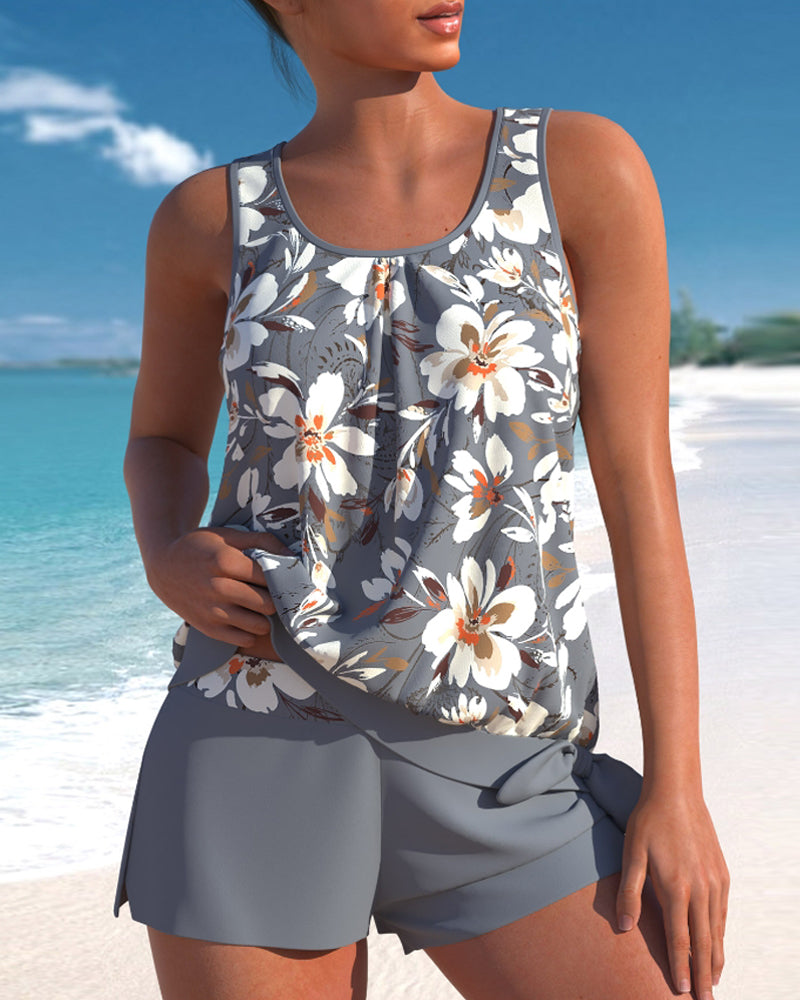 Women's tankini swimsuit - loose fit two-piece bathing suit for beach