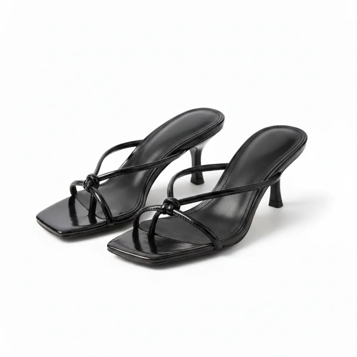 Heeled Sandals With Knot Strap