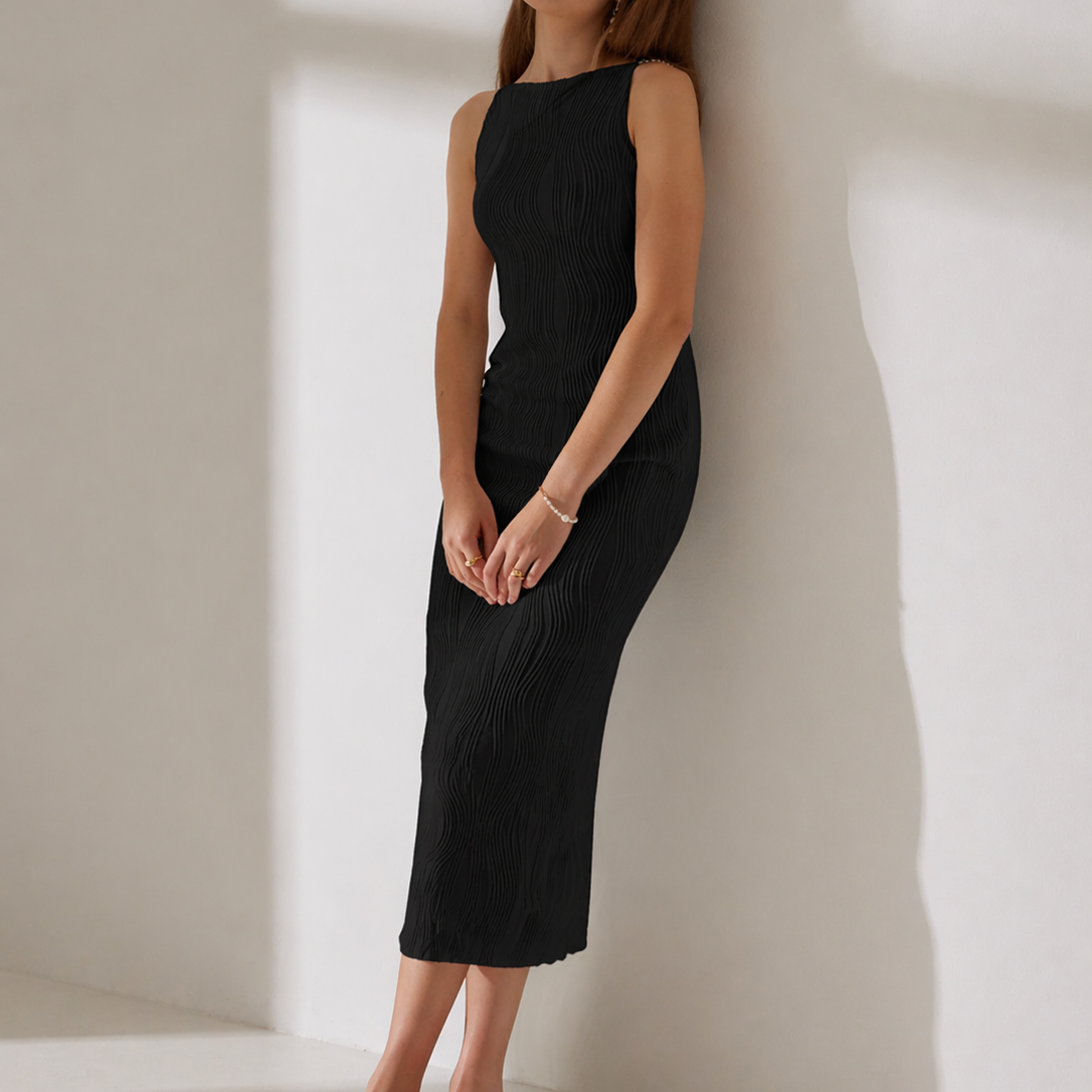 Textured Cami Midi Dress