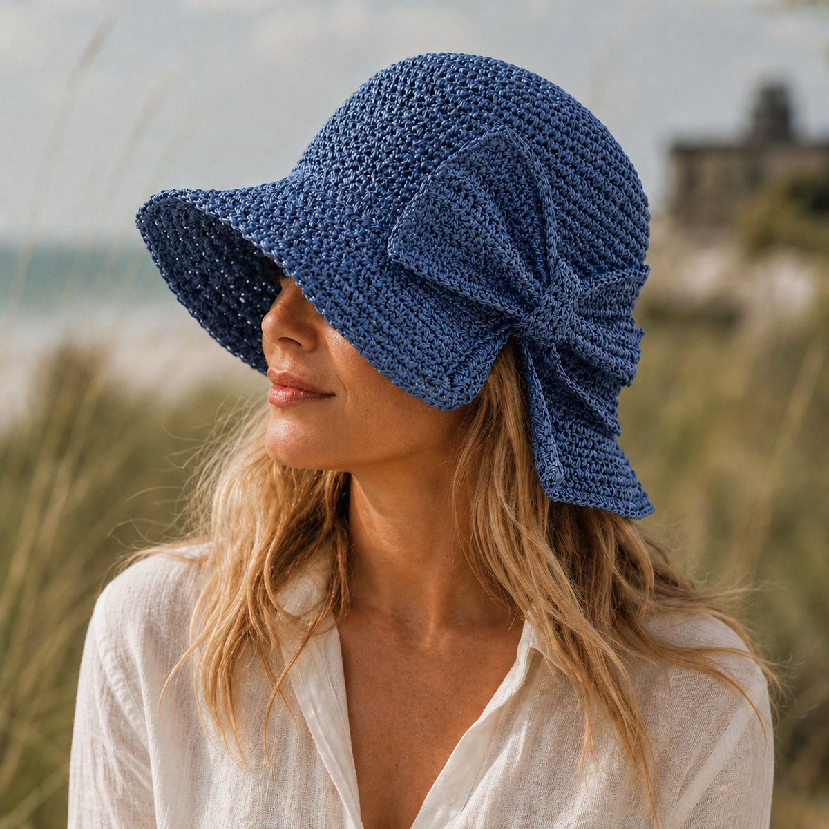 Women's bucket sun hat | short brim with bow | casual holiday cap