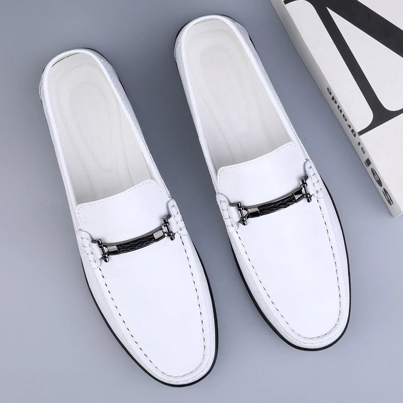 Men's leather loafers - metallic rope detail - casual office