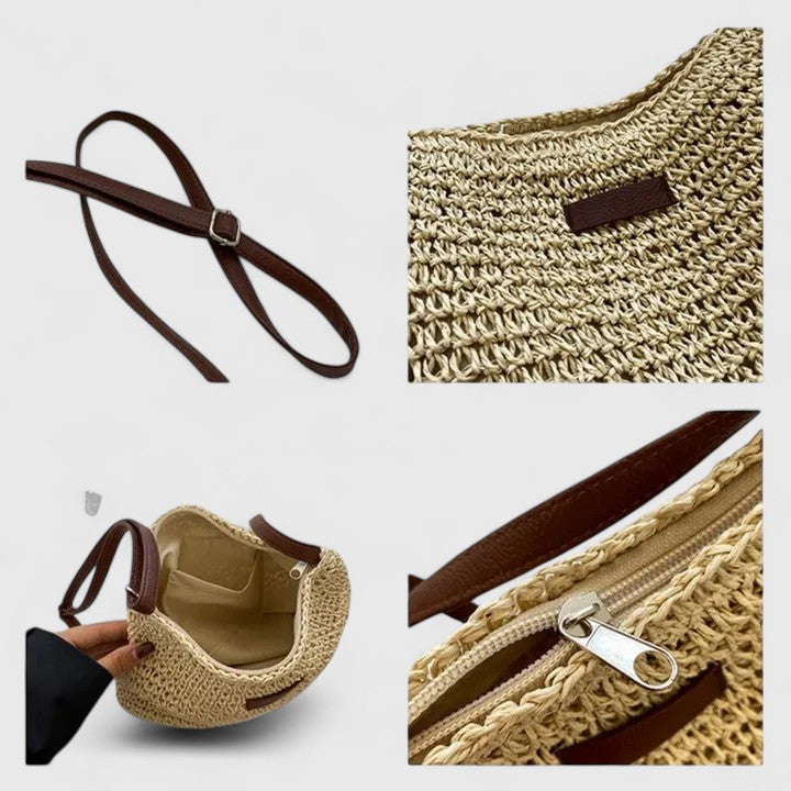 Woven Straw Crossbody Shoulder Bag