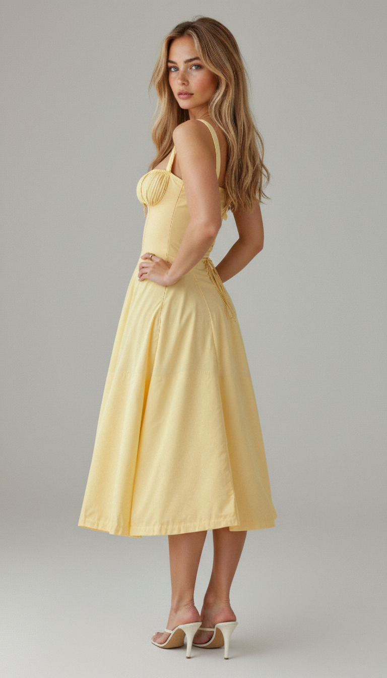 Floral Corset Midi Dress