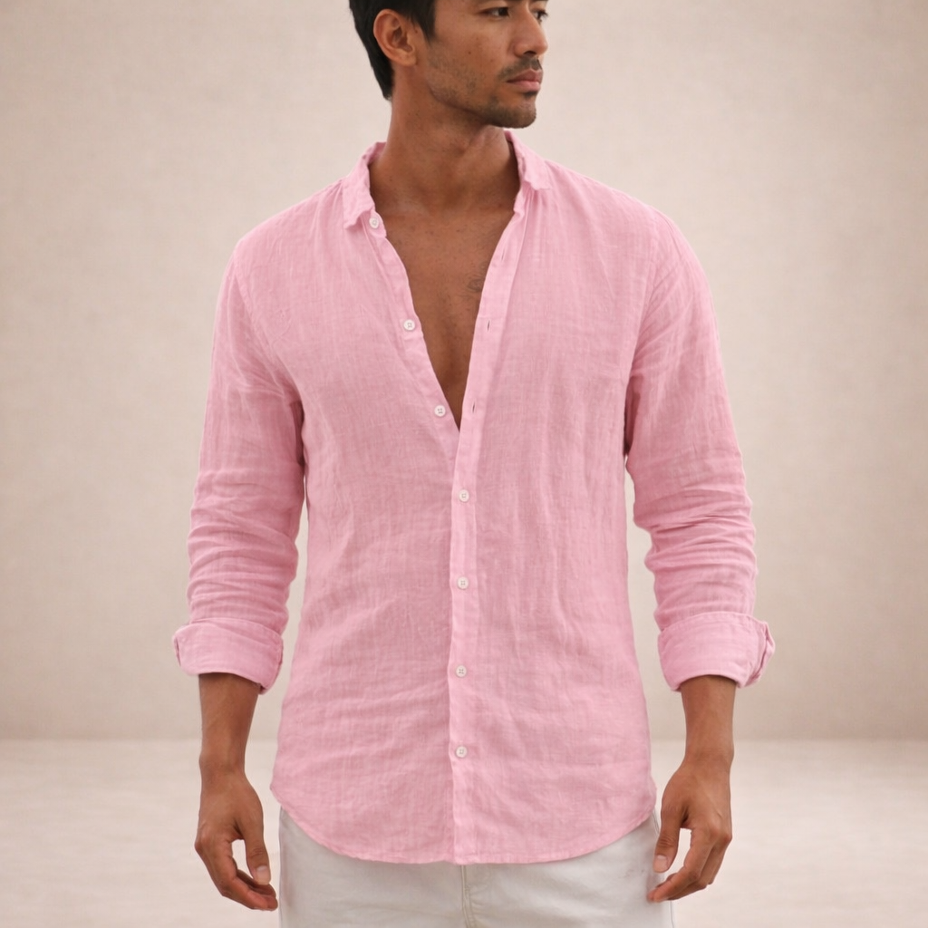 Men's Regular Fit Linen Shirt