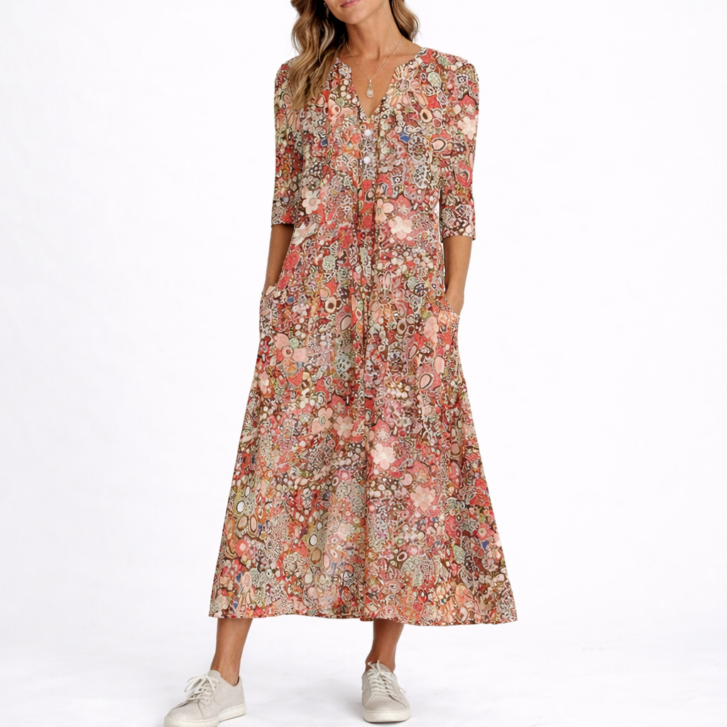 Floral Print Midii Dress