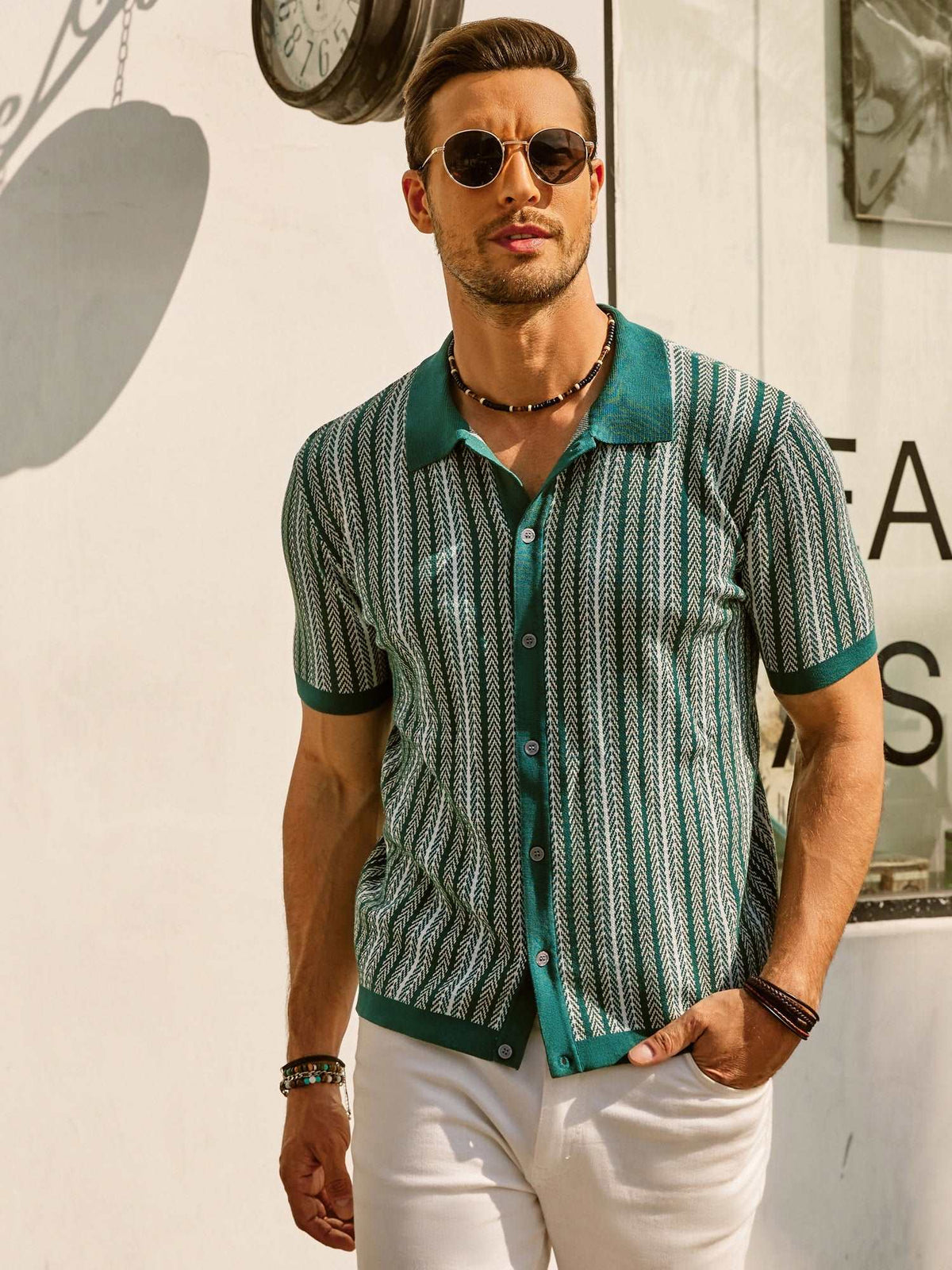 Men's Short Sleeve Striped Polo