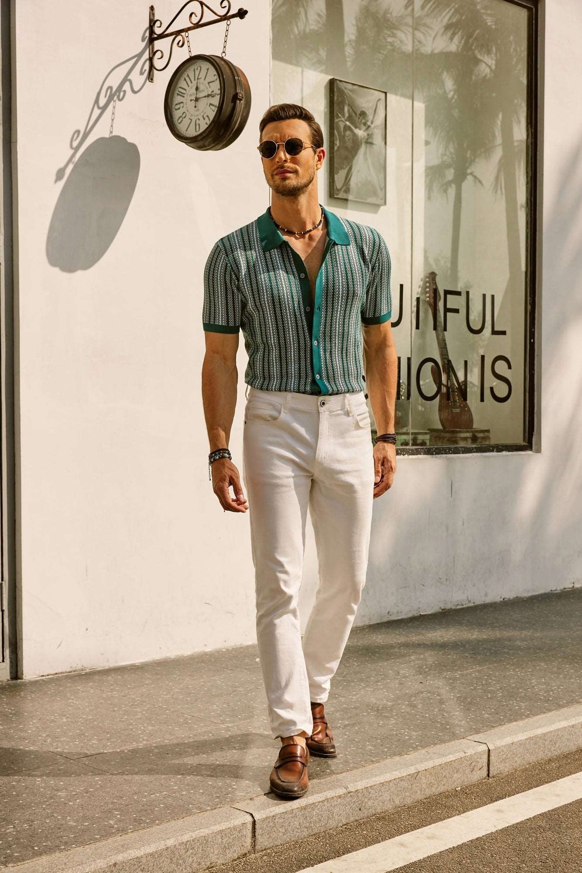 Men's Short Sleeve Striped Polo