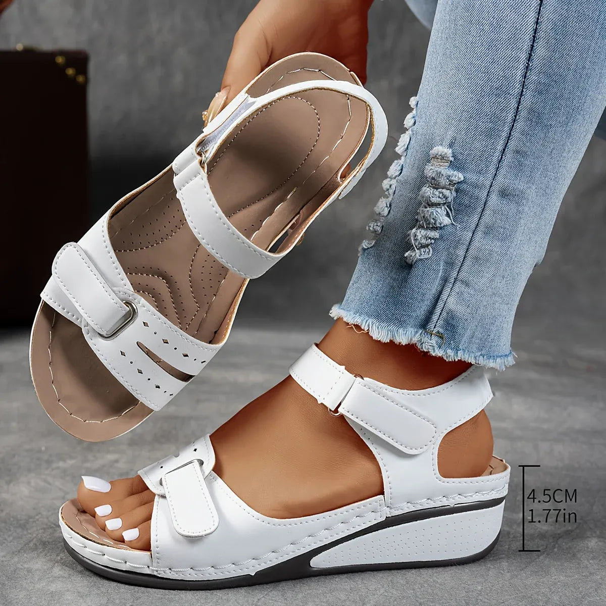 Adjustable Wedge Strap Sandals