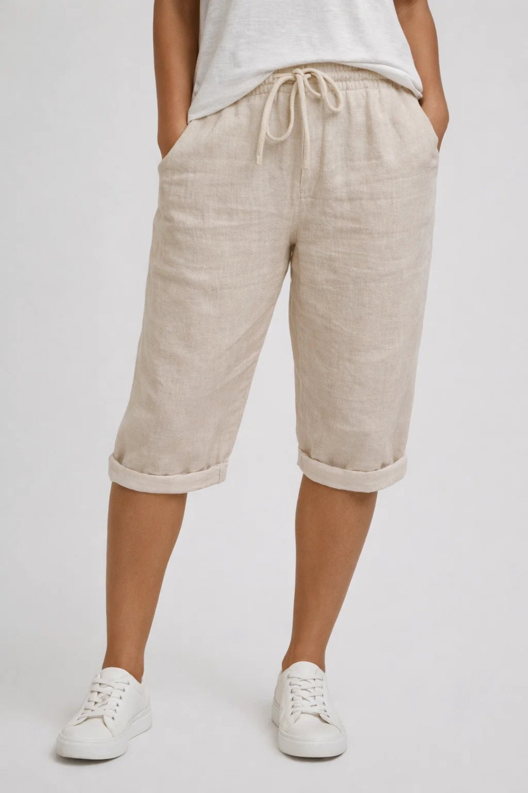 Elastic Waist Casual Shorts