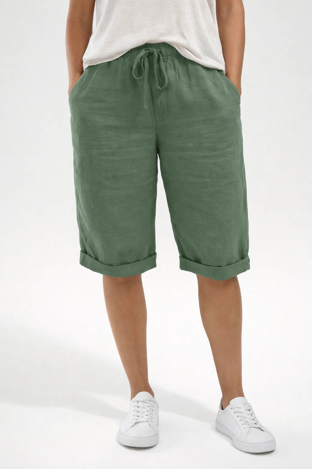 Elastic Waist Casual Shorts