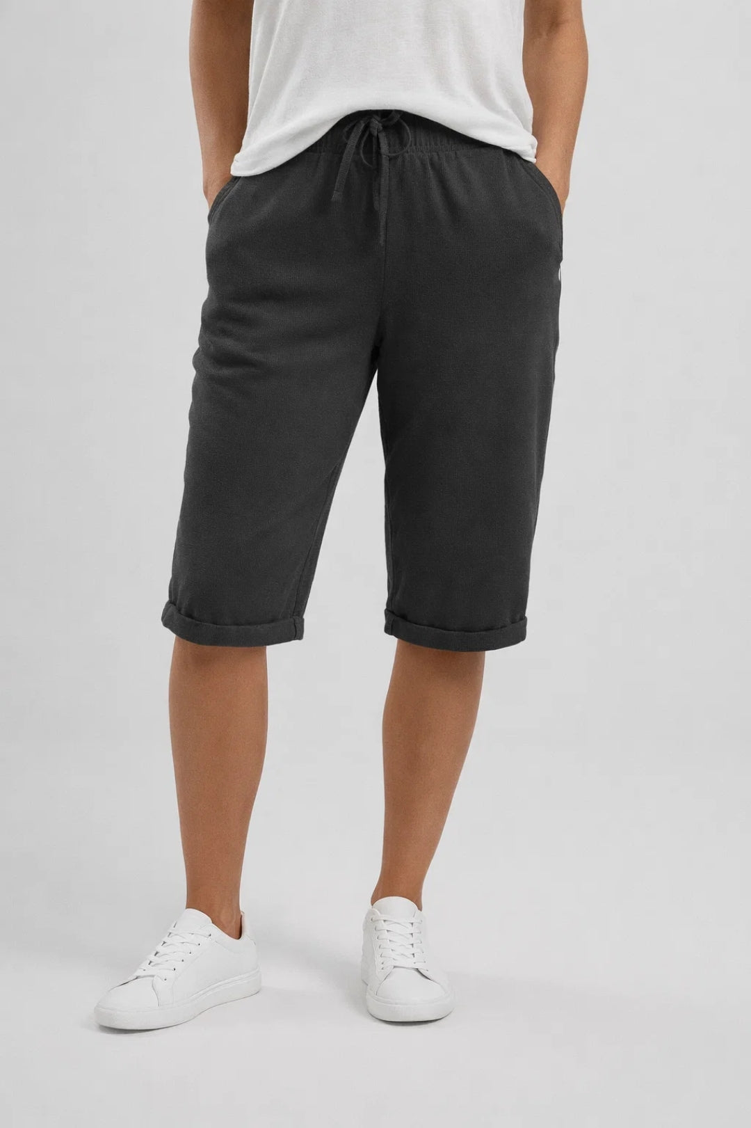Elastic Waist Casual Shorts