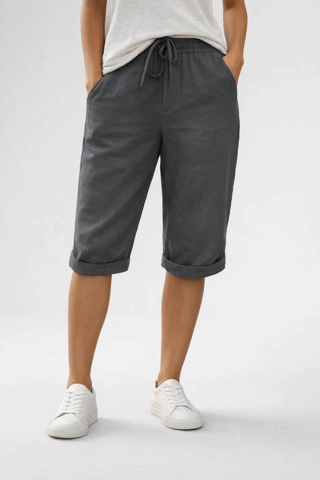 Elastic Waist Casual Shorts