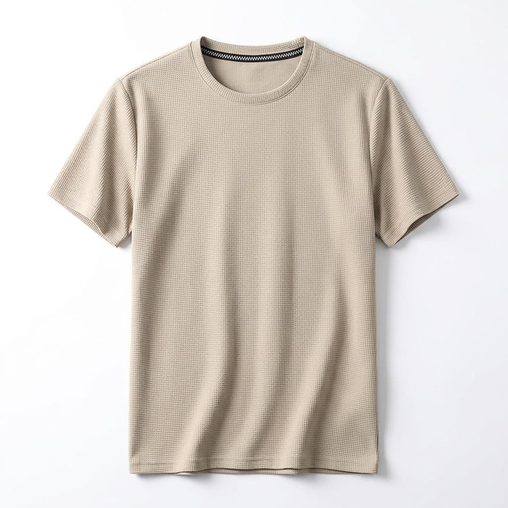Men's waffle knit tshirt - relaxed tailored fit - everyday casual