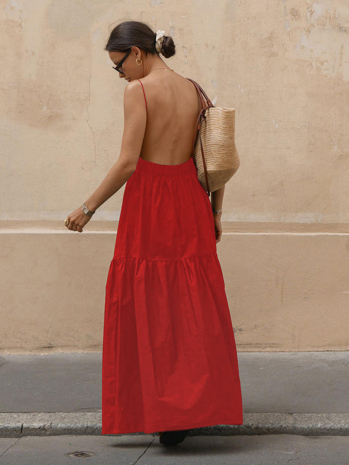 Open Back Spaghetti Strap Maxi