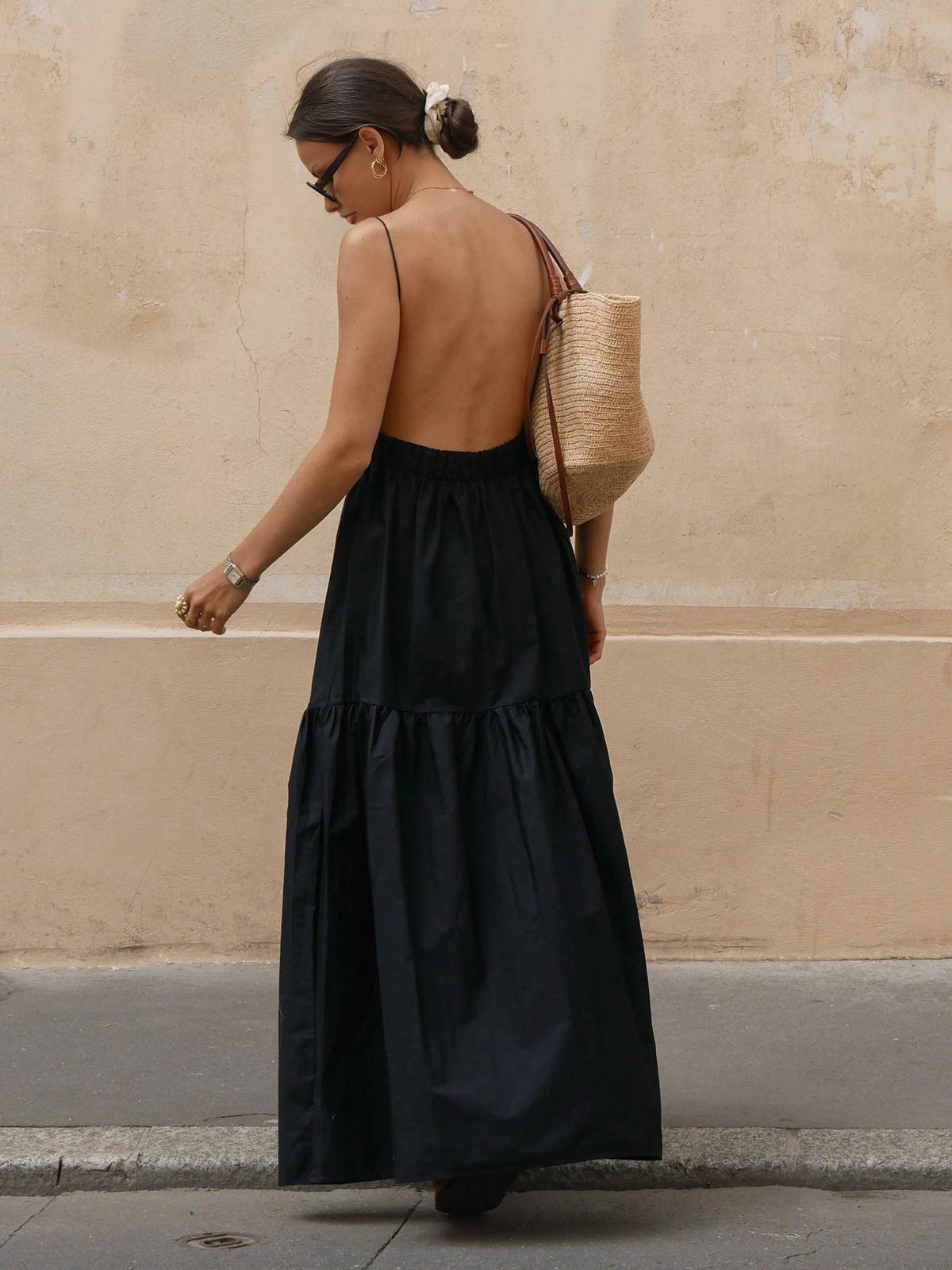 Open Back Spaghetti Strap Maxi