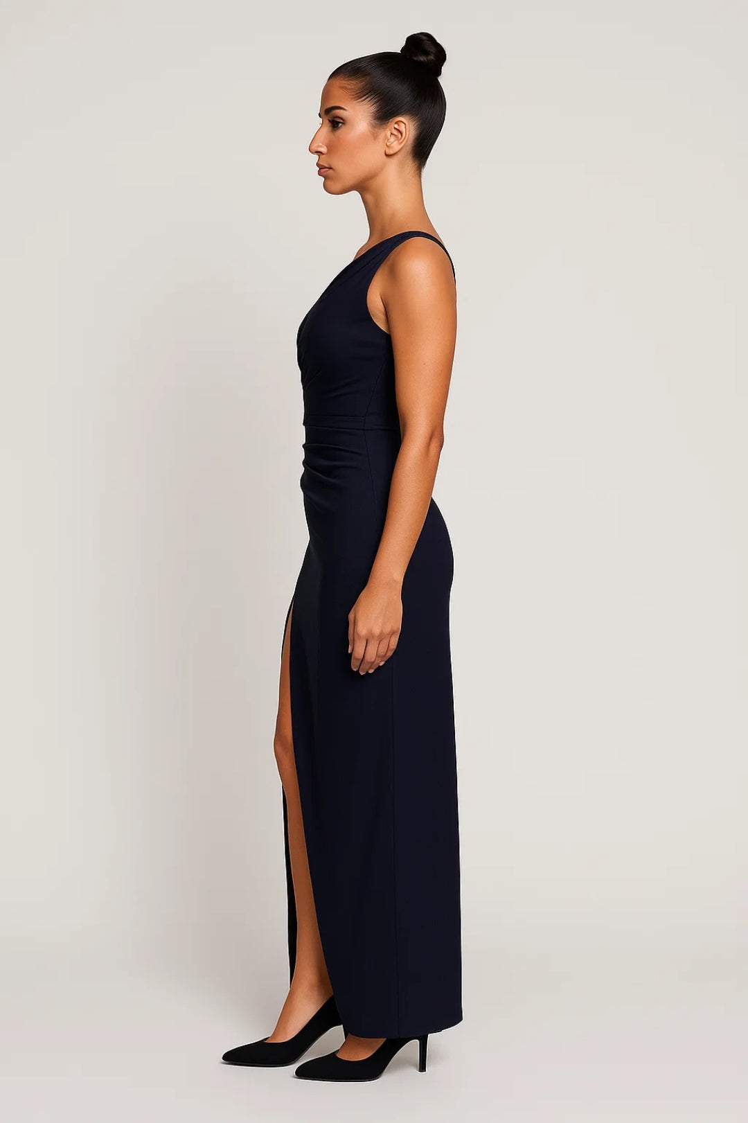 One Shoulder High Slit Maxi