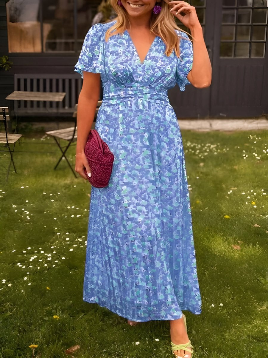 Floral Maxi Dress With Sleeves