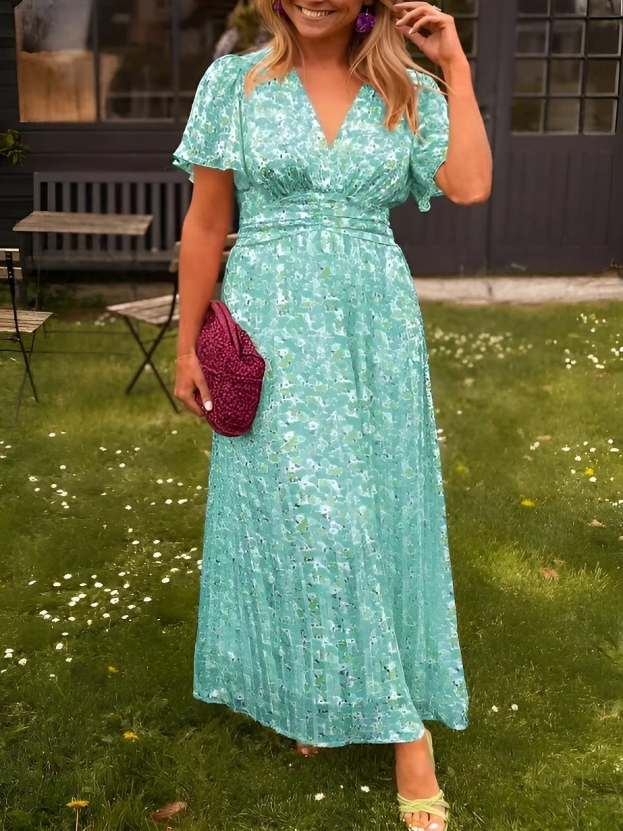 Floral Maxi Dress With Sleeves