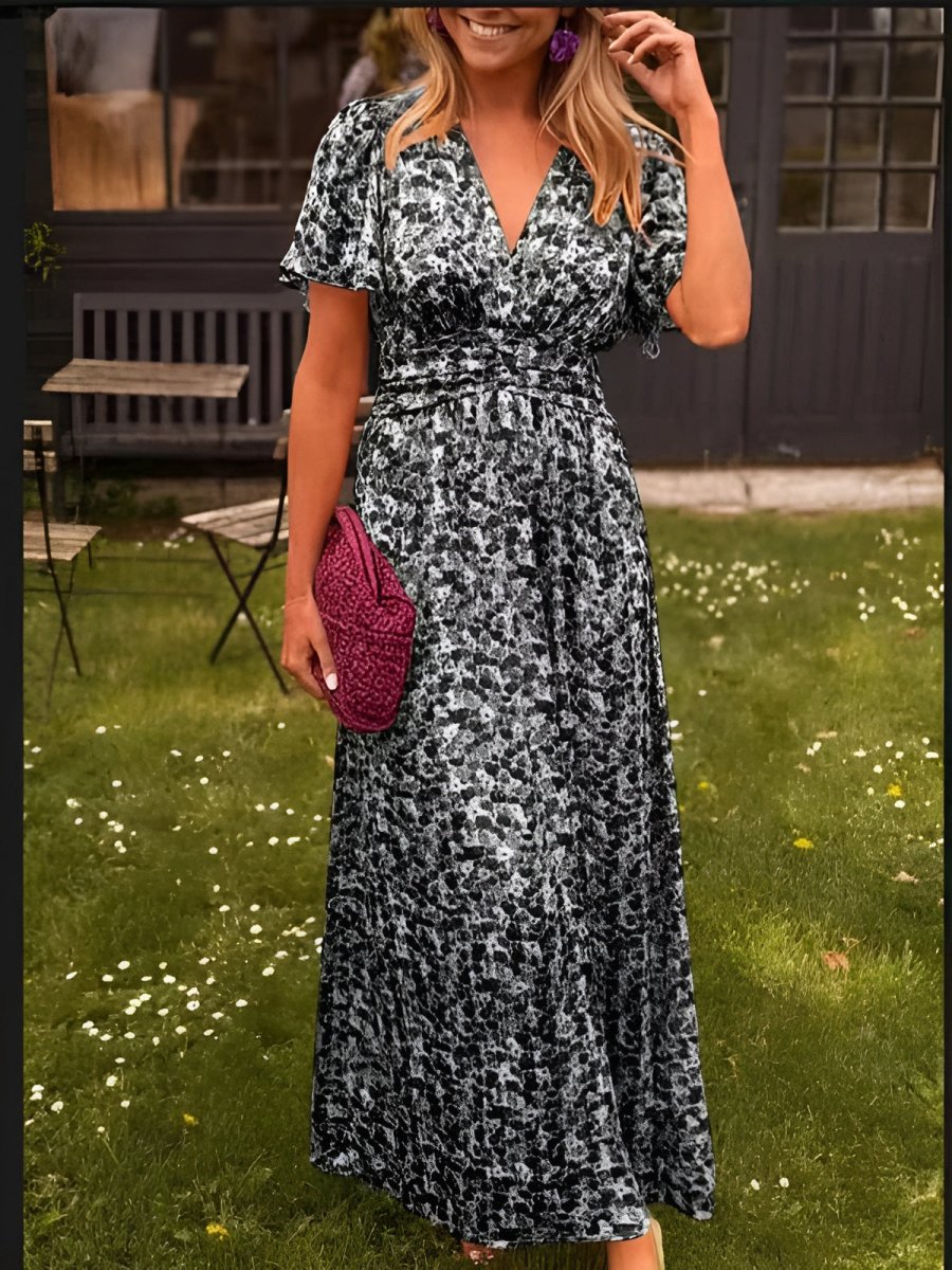 Floral Maxi Dress With Sleeves